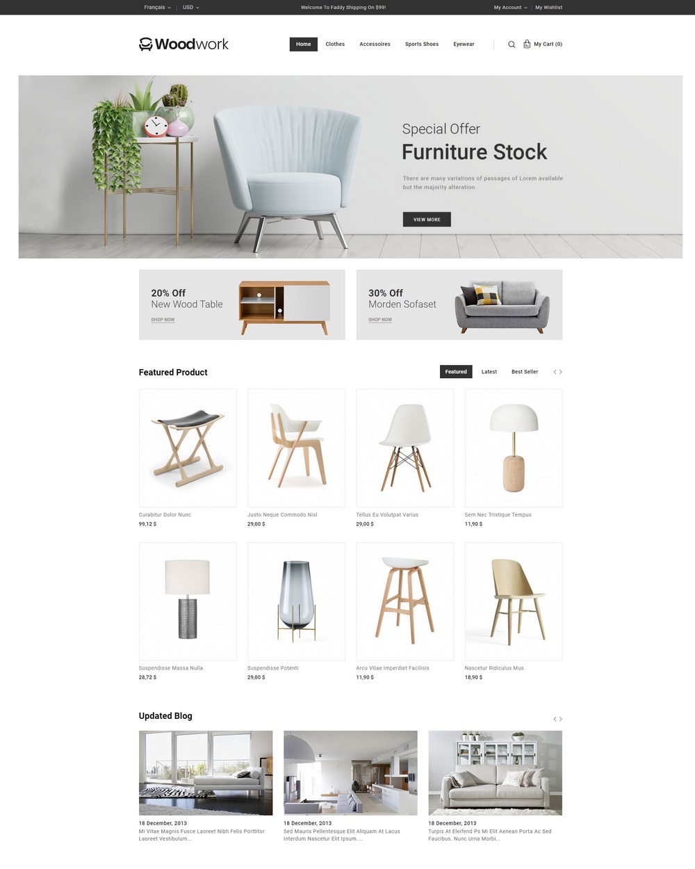 Site de vente en ligne pour meubles