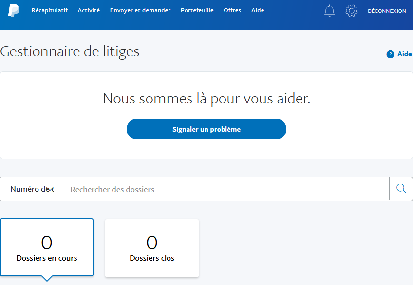 Gestionnaire de litiges Paypal