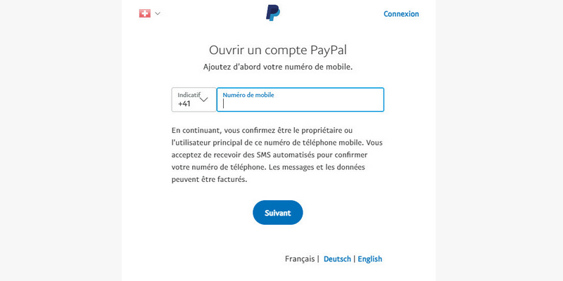 Ouvrir un compte Paypal